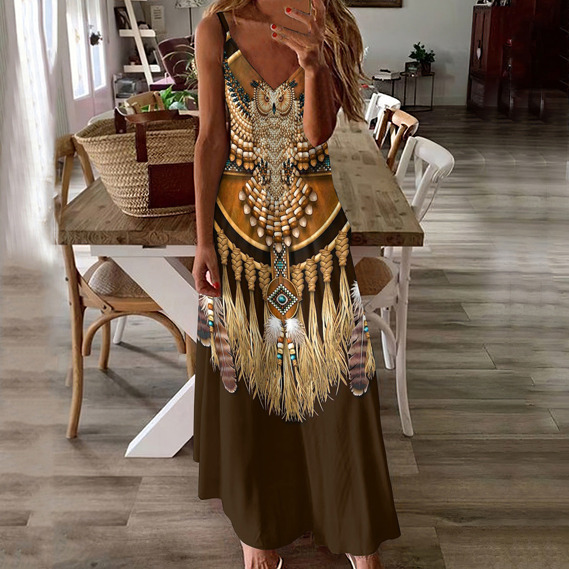 Boho Printed Greta  Summer Maxi Dress