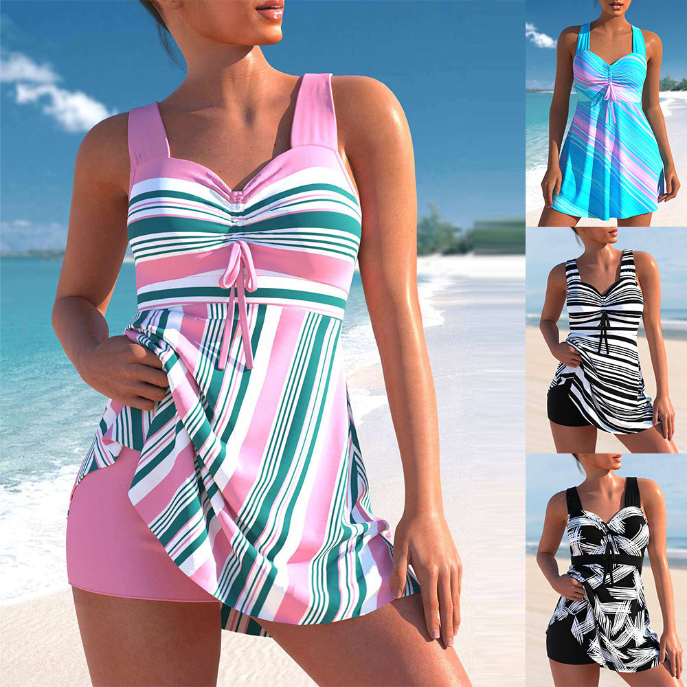 Striped High Waist Bikini Set by Greta 