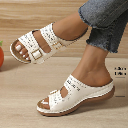 Retro Buckle Platform Sandals Greta 