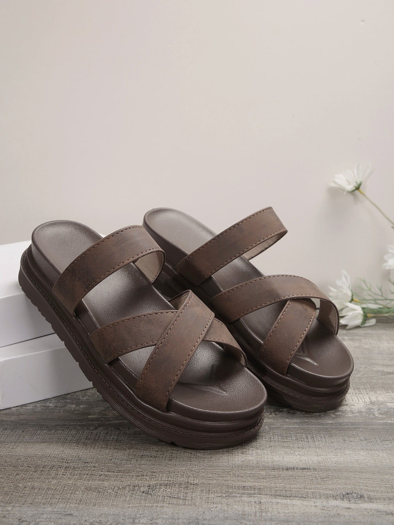 Chic Platform Greta  Cross Sandals