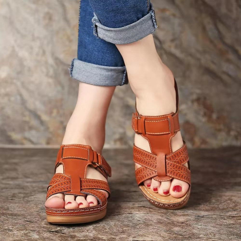 Vintage Wedge Greta  Slip-On Ladies Sandals