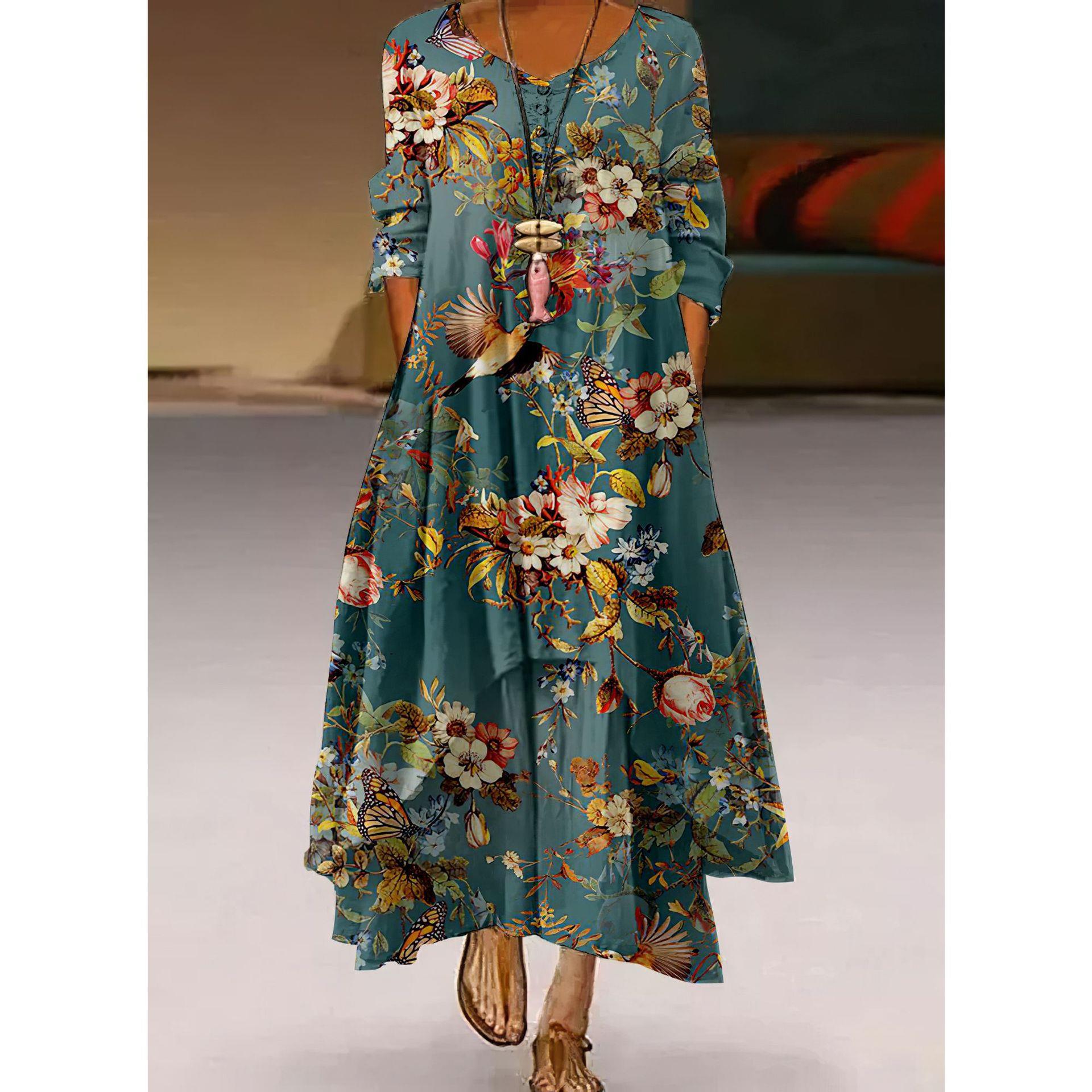 Artistic Floral Swing Dress by Greta 