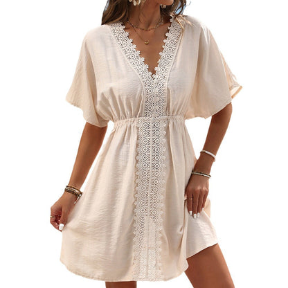 Chic Ice Silk Lace Beach Dress by Greta 