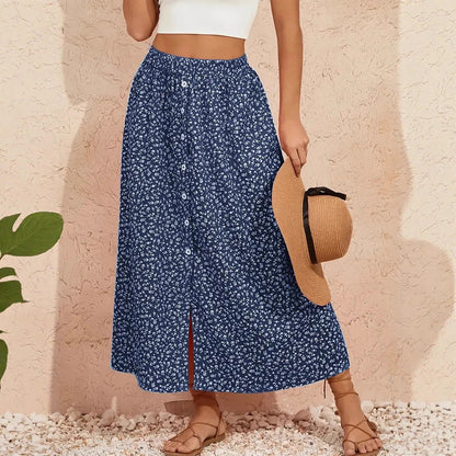Pastoral Floral A-Line Skirt by Greta 