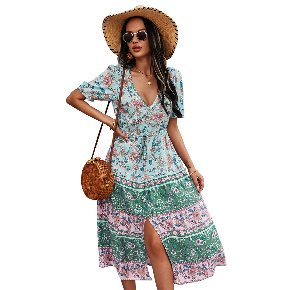 Boho Floral Printed Dress Greta  Summer Style