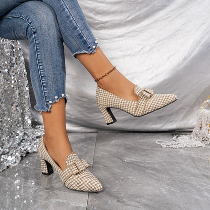 Chic Houndstooth Greta  Everyday Heels