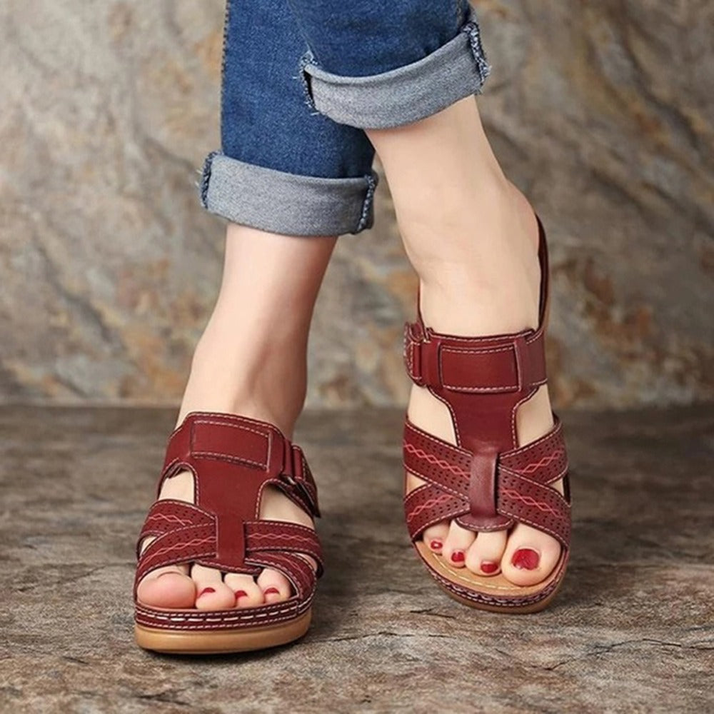 Vintage Wedge Greta  Slip-On Ladies Sandals