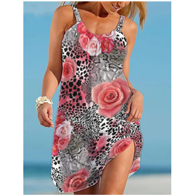 Tropical Print Greta  A-Line Summer Dress