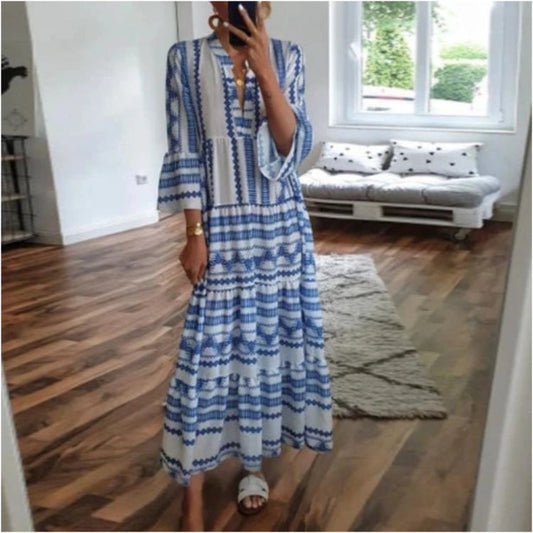 Boho Geometric Maxi Dress Greta 