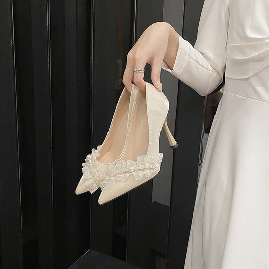Elegant Lace Stiletto Heels by Greta 
