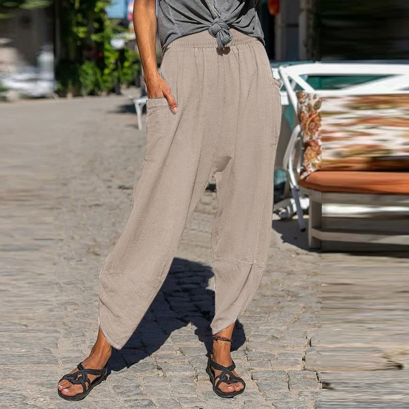 Relaxed Fit Greta  Cotton Casual Pants