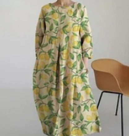 Vibrant Floral A-Line Dress by Greta 