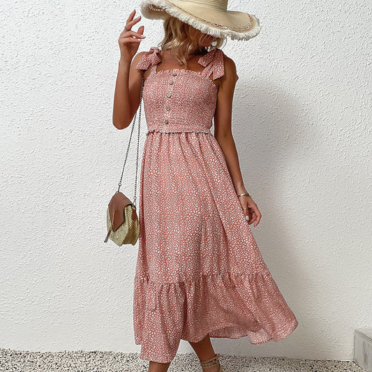 Floral Midi Backless Dress by Greta 