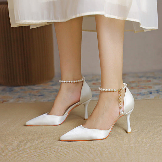 Elegant Greta  Satin Tassel Stiletto Heels