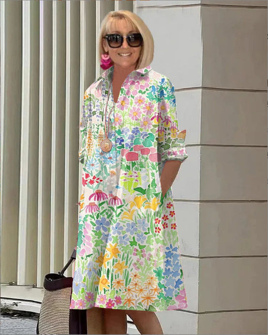 Modern Geometric Greta  Shirt Dress