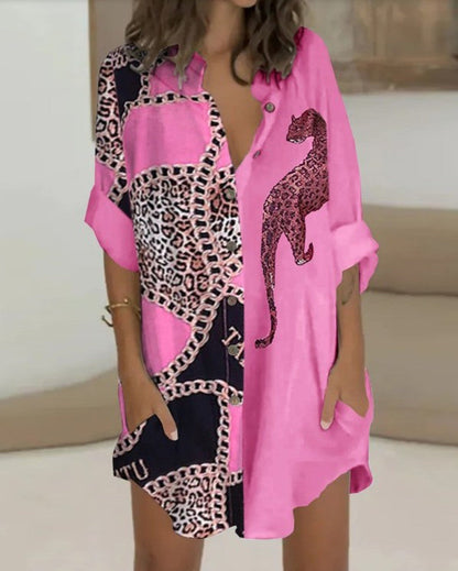 Trendy Print Shirt Dress by Greta 