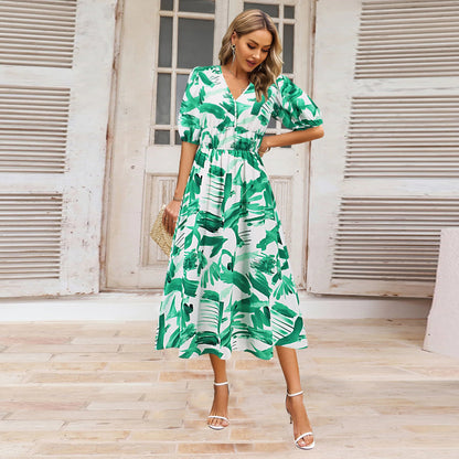 Bohemian Floral V-Neck Dress by Greta 