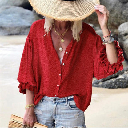 Pinterest-Inspired Greta  Printed Long Sleeve Shirt
