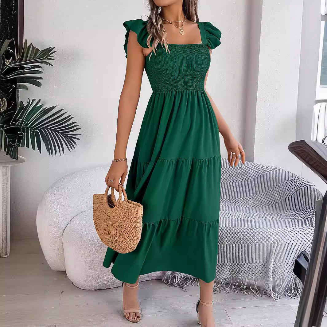Elegant Greta  Sleeveless Midi Summer Dress