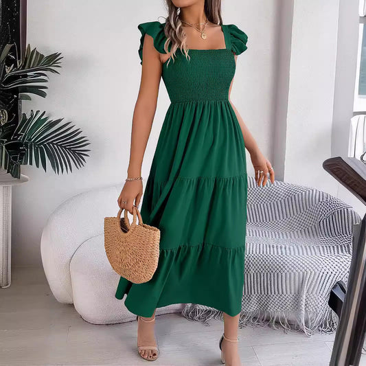 Elegant Greta  Sleeveless Midi Summer Dress