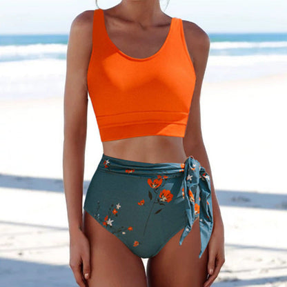 Floral Print Greta  Split Bikini Swimsuit