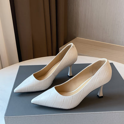 Elegant Sheepskin Pointed Heels by Greta 