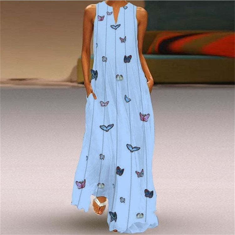 Vibrant V-Neck Swing Dress by Greta 