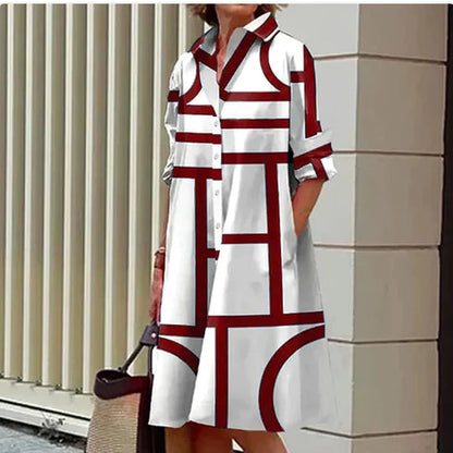 Modern Geometric Greta  Shirt Dress