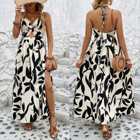 Chic Halterneck Greta  Pleated Midi Dress