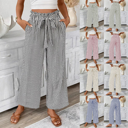Striped Straight-Leg Pants by Greta 