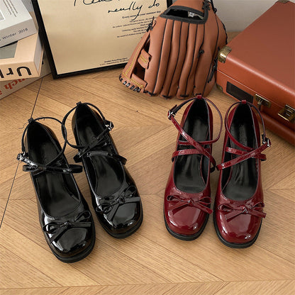 Chic Mary Jane Bow Heels by Greta 