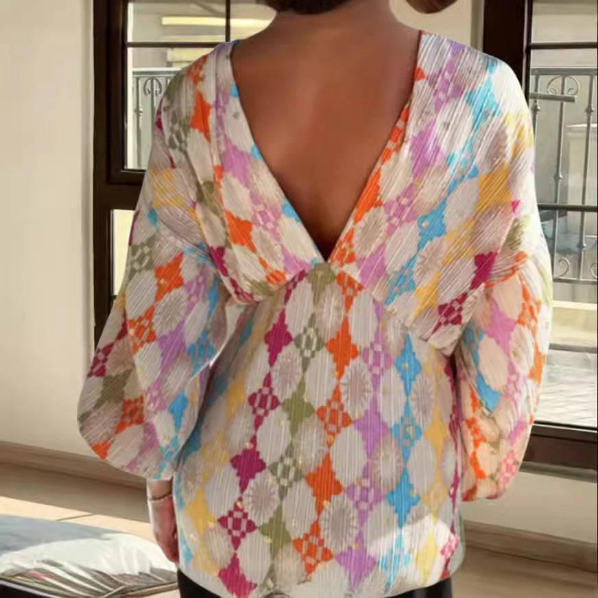 Vibrant Graffiti Print Greta  Long Sleeve Shirt