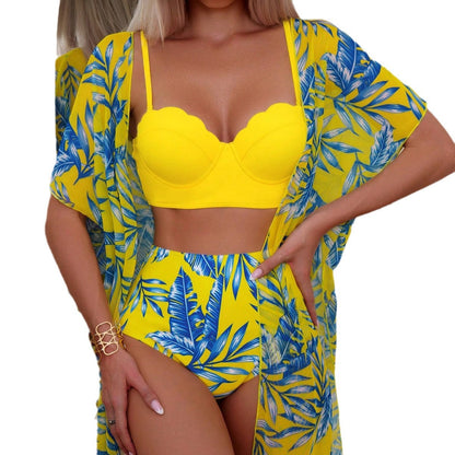 Vibrant Maple Leaf High Waist Bikini by Greta 