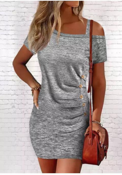 Chic Diagonal Shoulder Dress Greta 