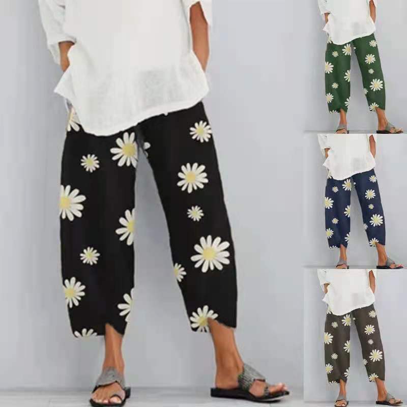 Daisy Print Harem Pants by Greta 