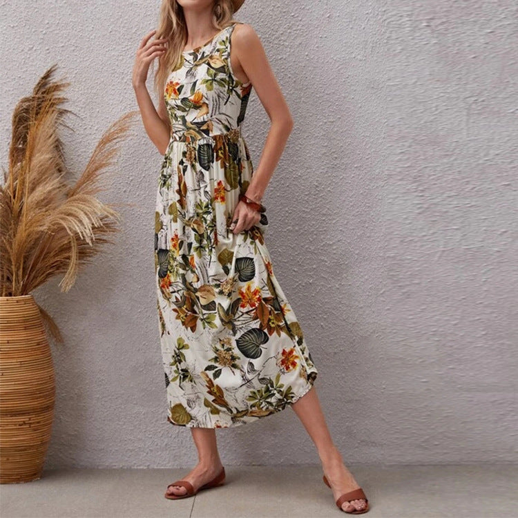 Floral A-Line Cotton Dress by Greta 