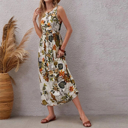 Floral A-Line Cotton Dress by Greta 