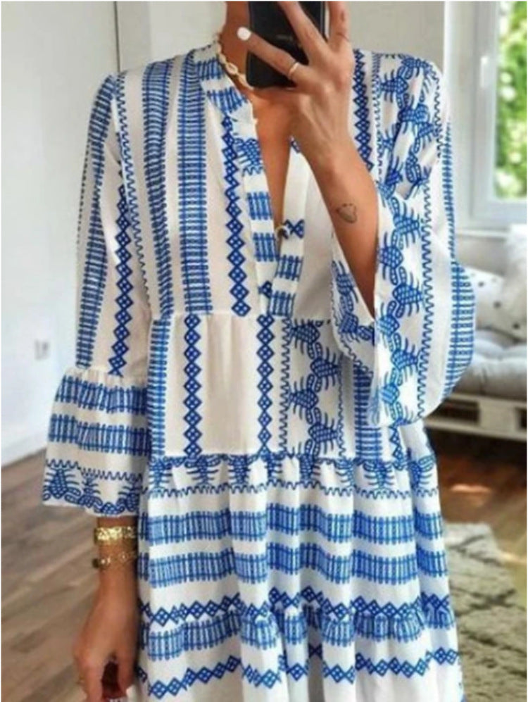 Boho Geometric Maxi Dress Greta 