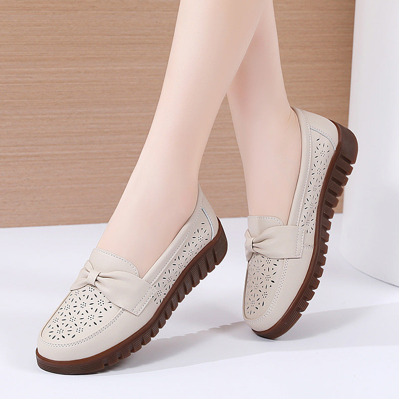 Elegant Comfort Greta  Flat Leather Loafers