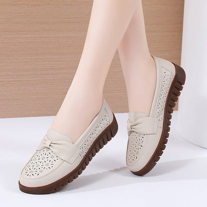 Elegant Comfort Greta  Flat Leather Loafers
