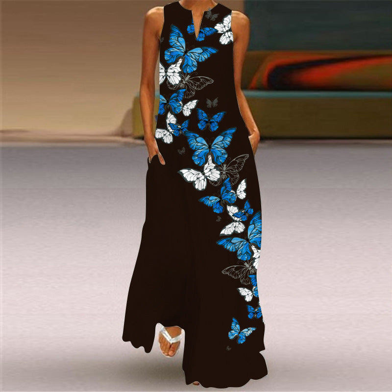 Floral Print Greta  Sleeveless Maxi Dress