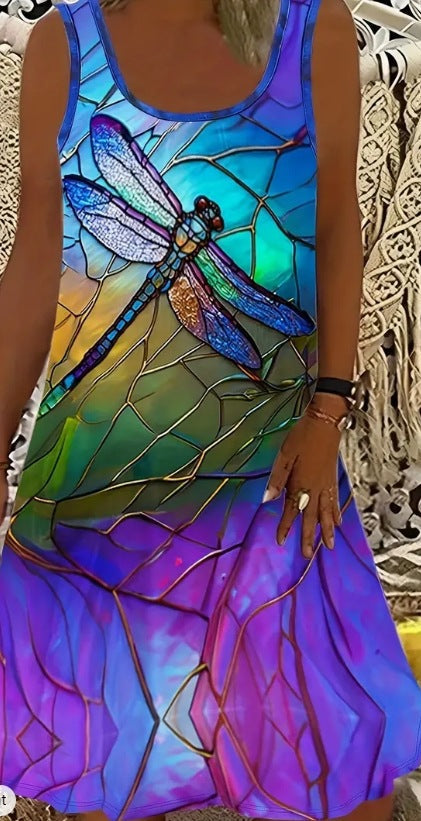 Turtle Print Sleeveless Dress by Greta 