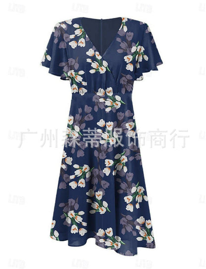 Fresh Floral Greta  Ruffled Midi Dress