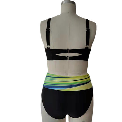 Vibrant Striped High Waist Bikini by Greta 