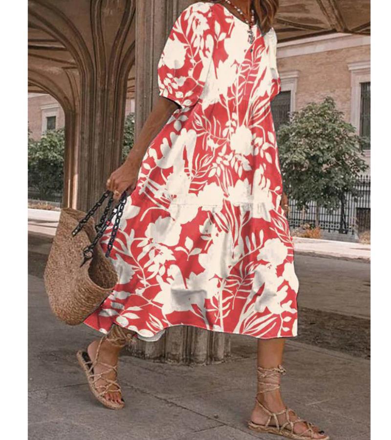 Floral Print Greta  Summer Midi Dress