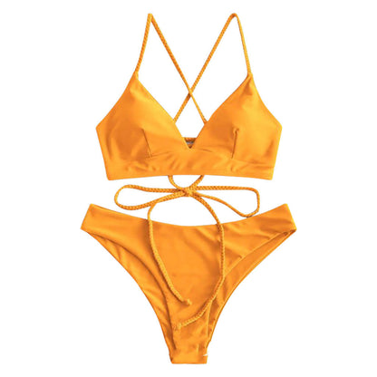 Strappy Solid Bikini by Greta 