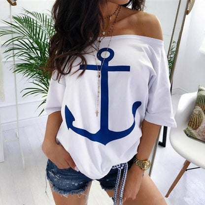 Nautical Anchor Off-Shoulder Top by Greta 