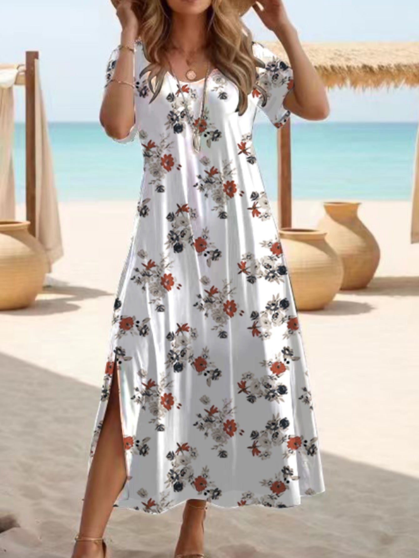 Elegant Slit Maxi Dress by Greta 