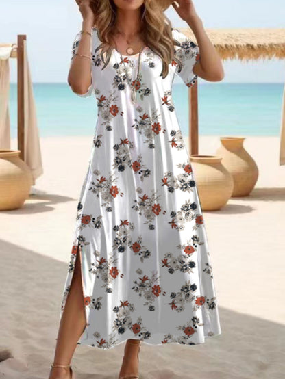 Elegant Slit Maxi Dress by Greta 