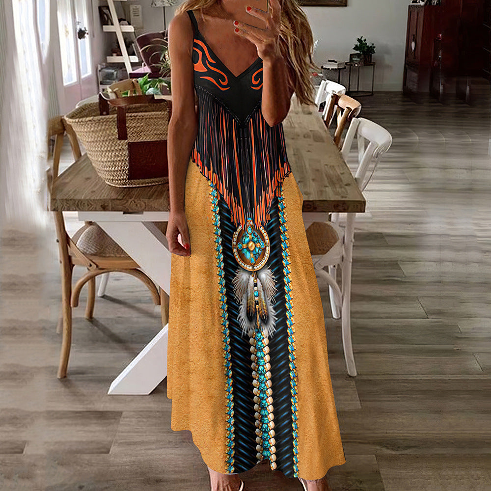 Boho Printed Greta  Summer Maxi Dress